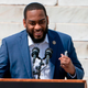 Kentucky state Rep. Charles Booker speaks during the “Commitment March: Get Your Knee Off Our Necks” protest against racism and police brutality, on August 28, 2020, in Washington, DC.